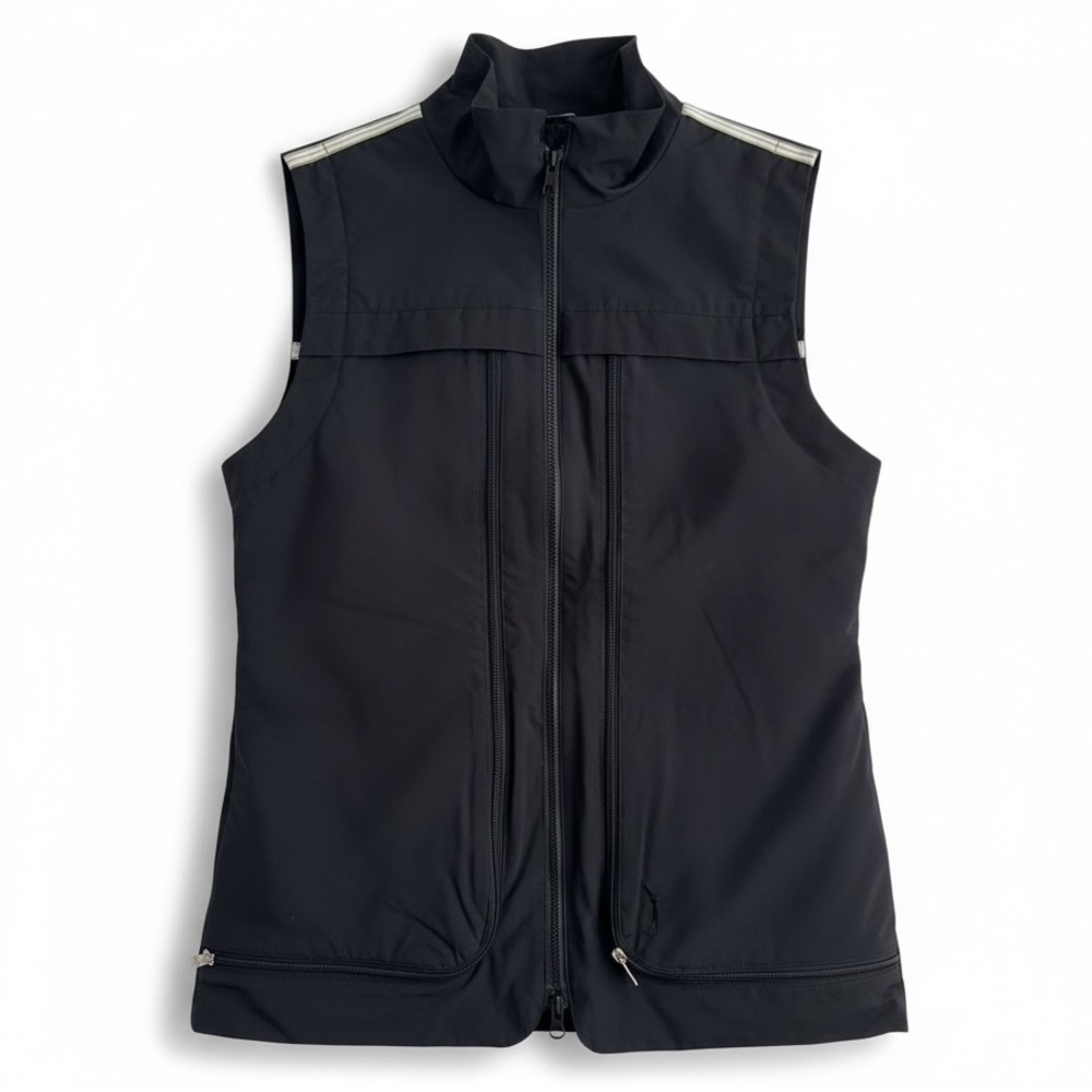 New IZOD Lightweight Performance Golf Vest Full Zip Black Mesh Lined Preppy M